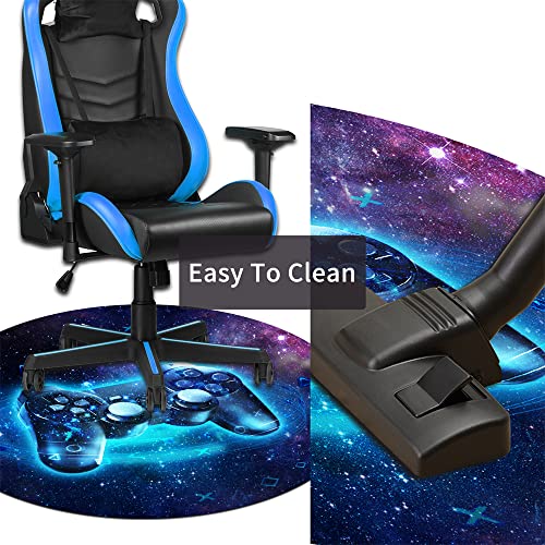 Generic Gaming Chair Mat for Hardwood Floor, Non-Slip Round Office Chair Mat, 47" Blue - color: Gaming 01