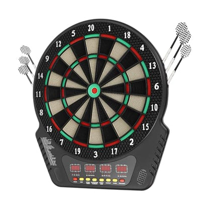 Electronic Dart Board Dartboard Set with 4 LED Displays & 6 Darts, 27 Game Modes 243 Variants Wall Mounted Digital Soft Tip Dart Board Electronic Scoreboard Innovative Dart Machine, Support 16 Players