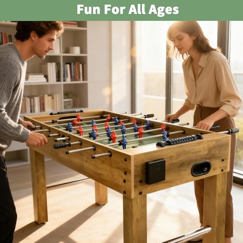 48 Inch Foosball Table, Football Arcade Soccer Game Table for Home, Office, Adult, and Kids