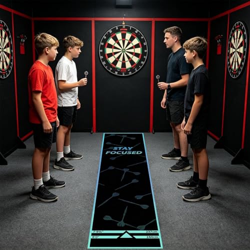 Darts Dartboard Mat | Non-Slip with Launch Line, Crystal Velvet, Portable, Darts Protective Mat | Games Room, Tournament, Sports Club, Office, Rest Room, - size: A