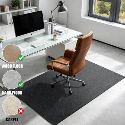 Office Chair Mat, 47 x 35 Inches, Gray | For Hardwood & Tile Floor, For Carpet, Anti-Slip, Floor Protector, Noise Cancellation