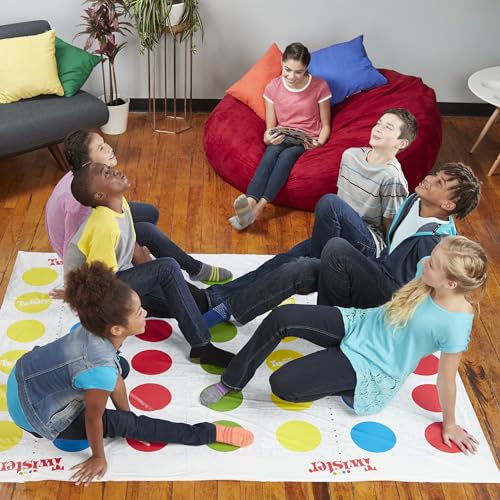 Hasbro Gaming Twister Ultimate: Bigger Mat, More Colored Spots, Family, Kids Party Game Age 6+; Compatible with Alexa (Amazon Exclusive)