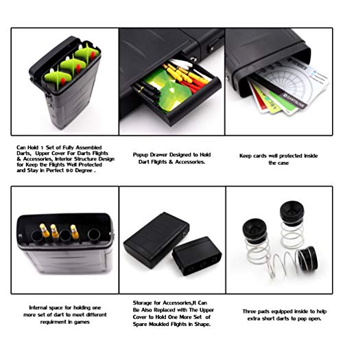 CUESOUL ANTIE Hard Dart Case with Peking Opera Mask Design and Dart Flights Case for Your Choice - color: Dart Case-Black