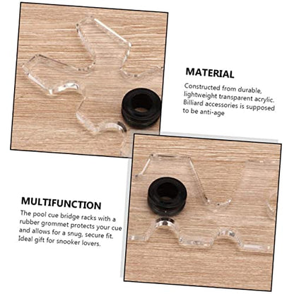 Toddmomy 2pcs Plastic Pool Cue Bridge Head Wall Shelf Brackets, Clear