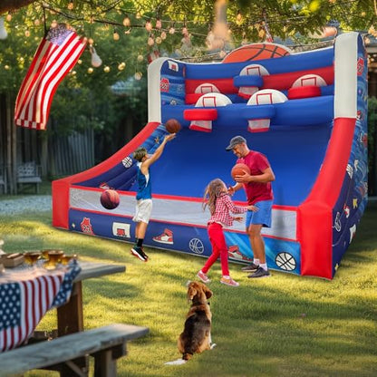 OZIS Inflatable Basketball Hoop Shot with Balls, Inflatable Party Basketball Game with Blower Easy Set Up Ideal for Indoor/Outdoor Shot Basketball Interactive Game