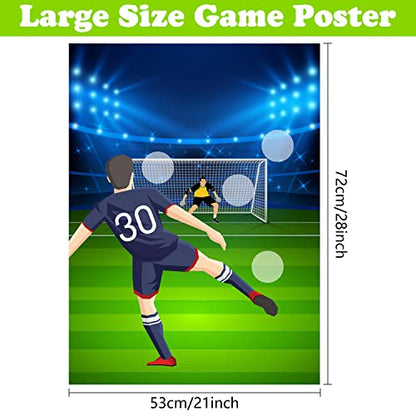 PLULON Soccer Party Games for Kids Pin The Soccer on The Goal Birthday Party Games Football Poster with Soccer Ball Stickers for Soccer Birthday Party Supplies Classroom Family Activities - style: Soccer