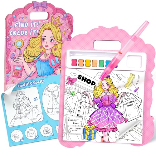 JoyCat Find & Color Paint with Water Coloring Books for Toddlers, Educational Seek and Find, No Mess Art & Craft Toy, Fun Learning Activity for Kids Ages 3-5 4-8, Gifts for Girls Boys (Fashion Dress-up) - style: Fashion Dress-up