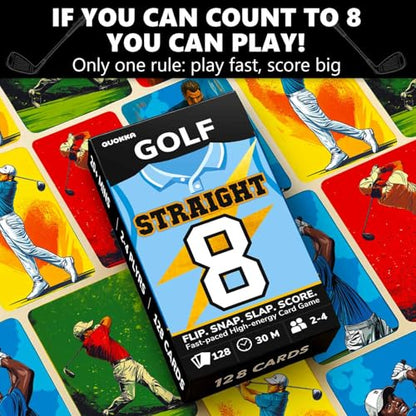 Quokka Golf Fast-Paced Card Game for Kids & Adults – 128 Cards & Easy Rules – Quick & Fun Matching Game – 2-4 Players – Ages 8+ – Perfect for Family Games Night, Travel and Parties - color: Golf