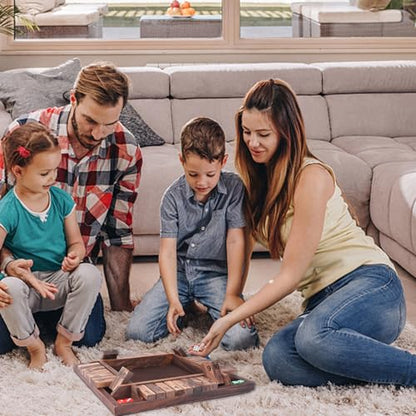 GSE Games & Sports Expert 1-4 Player Wooden Shut The Box Dice Board Game with 8 Dice. 4-Way 10 Numbered Shut The Box Set of Popular English Pub Board Game - Walnut - color: Walnut Stained Wood