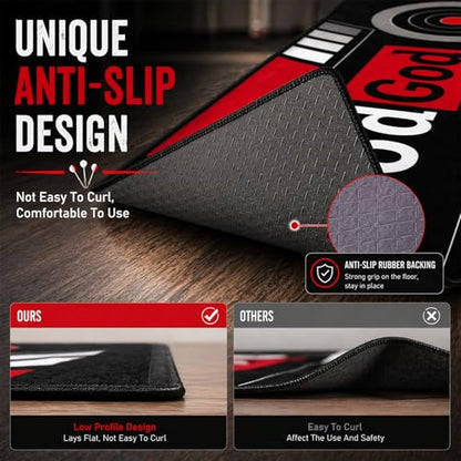 Dart Mat, 118x24inch, Dart Mat with Throw Line for Steel Tip & Soft Tip, Professional Dart Rug, Anti-Slip, Protects Floor and Darts