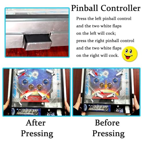 PHATM Mini Marble Arcade Machine Parent-Child Electronic Marble Game Space Super Pinball Games Retro Compact Tabletop Arcade for Small Space