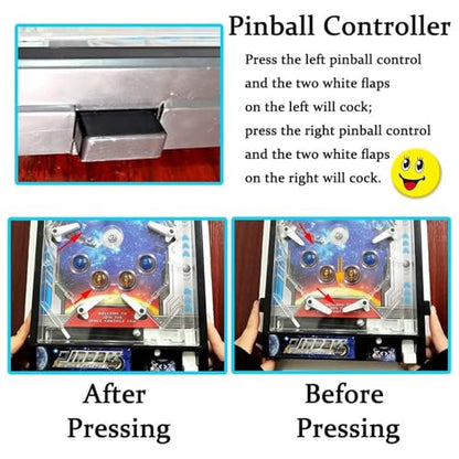 PHATM Mini Marble Arcade Machine Parent-Child Electronic Marble Game Space Super Pinball Games Retro Compact Tabletop Arcade for Small Space