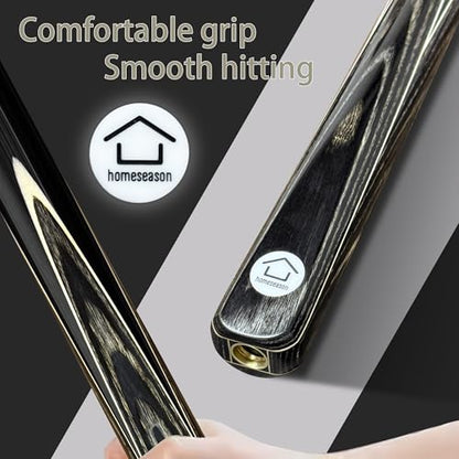 HomeSeason 57inch Snooker Cue Stick 18oz 3/4 Jointed Pool Cue, with Extension, Cue Case, Durable Ash Wood and Red Maple Construction Billiards Cue - color: HSS03