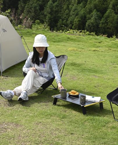 iClimb Ultralight Compact Mini Beach Picnic Folding Alu. Table with Carry Bag, Two Size (Green, L) - color: Green, size: Large