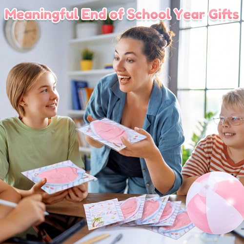 MiniInflat 24 Set End of Year Classroom Students Gifts from Teacher 10 Inch Inflatable Beach Balls Bulk Jumbo Big Beach Balls for Kids Summer Swimming Party Favor Water Games Supplies - color: Pink,White