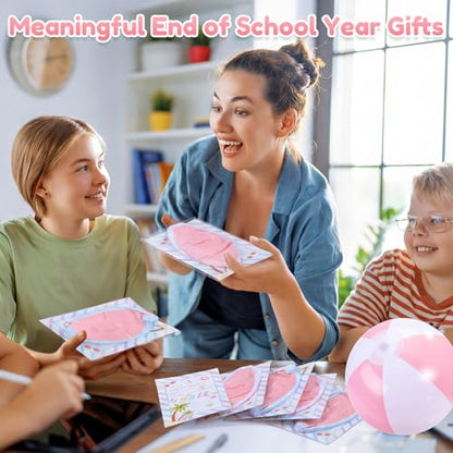 MiniInflat 24 Set End of Year Classroom Students Gifts from Teacher 10 Inch Inflatable Beach Balls Bulk Jumbo Big Beach Balls for Kids Summer Swimming Party Favor Water Games Supplies - color: Pink,White
