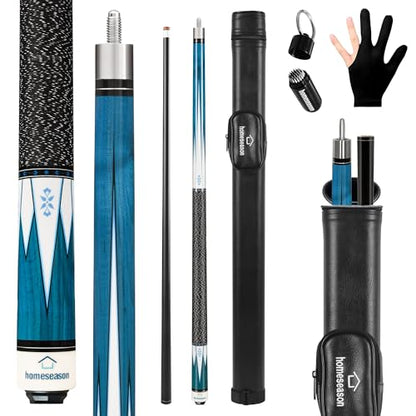 HomeSeason Pool Cue Stick 58" Billiard Cue Sticks Nylon Thread Grip Professional Low Deflection Pool Sticks - color: 18oz with bag