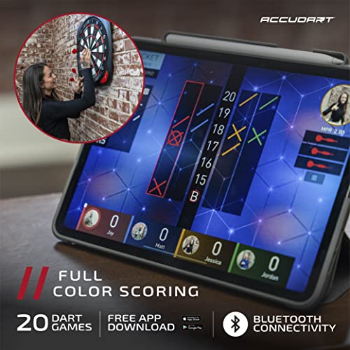 Accudart SDBA1 and SDBC4 Electronic Soft Tip Smart Dartboard with Online Game Play