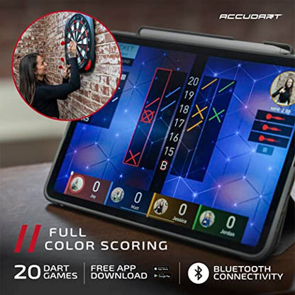 Accudart SDBA1 and SDBC4 Electronic Soft Tip Smart Dartboard with Online Game Play