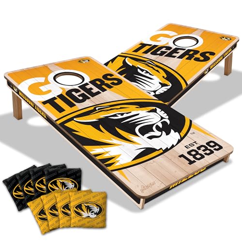 YouTheFan NCAA 2’ x 4’ Professional Wood Cornhole Game with Logo Bags