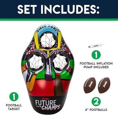 Franklin Sports Kids Football Target Toss Game - Inflatable Throwing Target Toy with Soft Mini Footballs - Fun Kids Sports Game - style: Football Target
