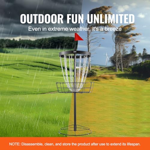 Premium Disc Golf Basket - 24-Chain Portable Target, Heavy-Duty Steel Construction, Versatile Indoor & Outdoor Use, Perfect for Practice and Competition, Includes Stand - Black