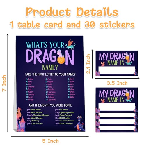 Dragon Birthday Party Decorations-Birthday Party Games,Dragon Theme Birthday Party Sign,Baby Shower Decorations,Birthday Party Game,Baby Shower Games,What's your Dragon Name - style: Dragon 2