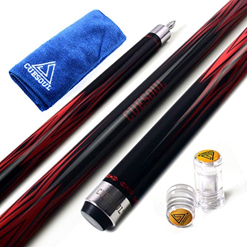 CUESOUL SOOCOO Series 58" 19oz Maple Pool Cue - color: Black, size: 12.75mm