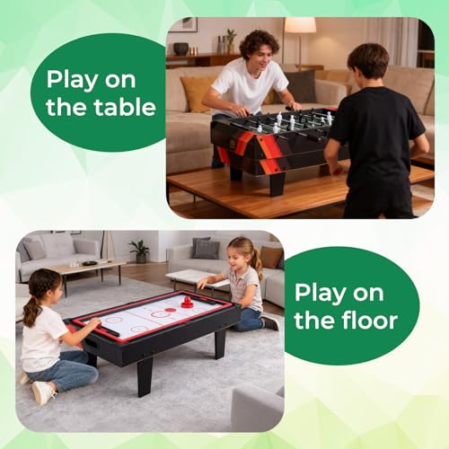 GYMAX 4 in 1 Multi Game Table, 32" Combo Game Table Set Includes Foosball, Pool Table, Hockey, Ping Pong Tabletops w/Accessories for Kids & Adults, Home, Game Room, Family Nights - color: Black