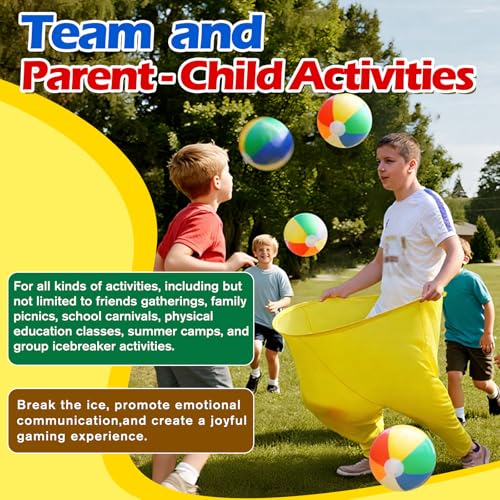 Granny Pants Yard Game, Giant Outdoor Tossing Game with Metal Ring & 8 Bouncy Balls + Air Pump, Easter Spring Funny Party Game for Family Backyard Team Building Field Day Adult Reunion(Yellow)