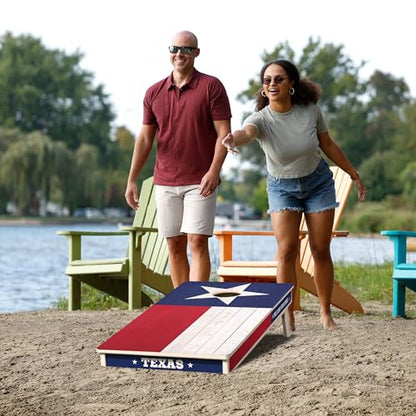 YouTheFan State of Texas 2’ x 4’ Professional Wood Cornhole Game with Bags