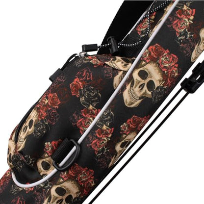 Orlimar Pitch ’n Putt Lightweight Sunday Golf Bag with Stand, Ultra-Light Carry Design, Two-Way Divider Top, Shoulder Strap, Compact Carry Golf Bag for Men & Women - color: Day of the Dead