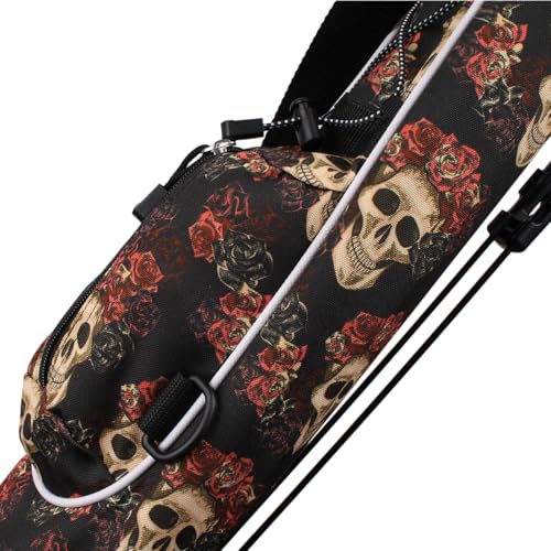 Orlimar Pitch ’n Putt Lightweight Sunday Golf Bag with Stand, Ultra-Light Carry Design, Two-Way Divider Top, Shoulder Strap, Compact Carry Golf Bag for Men & Women - color: Day of the Dead