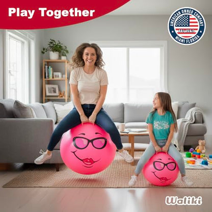 WALIKI Hippity Hop Ball for Adults Races | 29" Pink Hopper | Jumping Ball | Perfect Outdoor Game for Family Fun - size: Ages 13-101 (29")