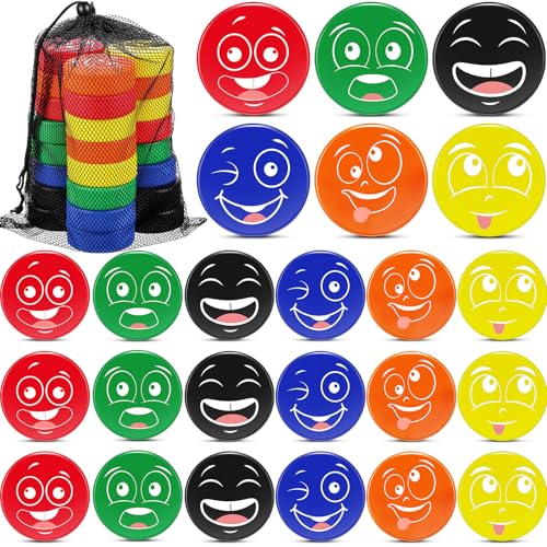Wettarn Foam Ice Hockey Pucks 3" Mini Knee Indoor Emotions Faces Hockey Pucks with Mesh Bag for Practicing and Training Party Favors Birthday Fun Gift Decoration - color: Multicolor, size: Emotion