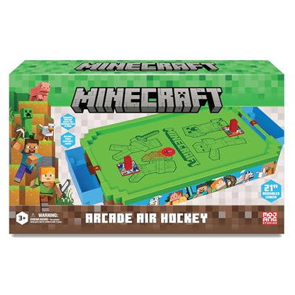 Minecraft: Arcade Air Hockey - Overworld -Premium Series, 21" Motorized Tabletop Game, Iconic Sounds, Licensed Collectible Toy, Adult-Kid 3+, 2 Player