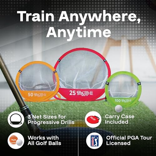 PGA Tour Golf Practice Aids By Golfgen: Premium Chipping Nets, Putting Rings, & Targets, Indoor & Outdoor Training, Improve Accuracy & Control, Master Putting and Chipping, Portable for On The Go - size: 3 Chip Nets