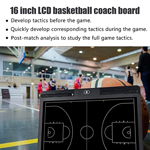 Pure Vie Electronic Basketball Coaching Board LCD Basketball Coaches Tactical Clipboard Writing Tablet Blackboard with Stylus Pen - Basketball Gift Sporting Goods Daily Training Assistant Equipment