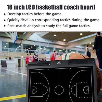 Pure Vie Electronic Basketball Coaching Board LCD Basketball Coaches Tactical Clipboard Writing Tablet Blackboard with Stylus Pen - Basketball Gift Sporting Goods Daily Training Assistant Equipment