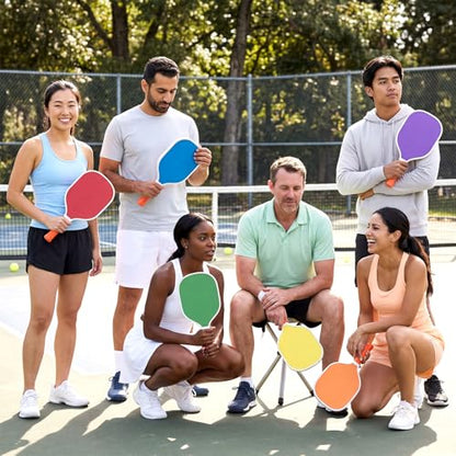 Wood Paddleball Racket Set PE Equipment for Elementary School Paddle Ball Racket with Non Slip Grip Physical Education Class Equipment for Men Women - size: Bright Solid