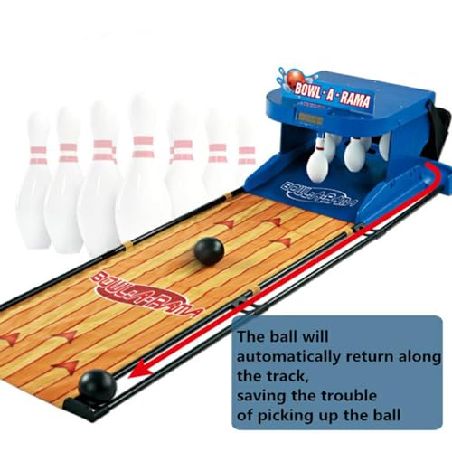 Indoor Bowling Set for Adults - LED Scoreboard, Automatic Reset, Lighting & Sound Effects - Foldable Indoor Family Sports Game, 2M Console for Fun Bowling Experience