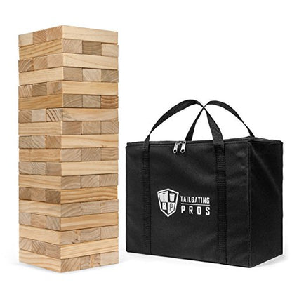 Tailgating Pros Giant Toppling Timbers w/Carrying Case - Stained - Large - X-Large (Natural Tower X-Large)