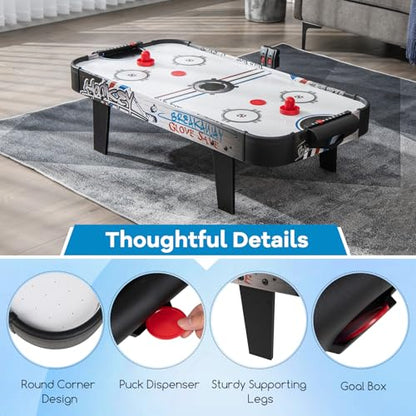 Air Hockey Table, 42" Arcades Small Air Hockey Table Top with 2 Pucks & Strikers, LED Electronic Scoring, Powerful 12V Motor, Portable Game Table for Kids & Adults, Game Room, Family Time