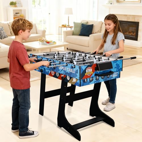 5 in 1 Multi Combo Game Table,Folding Multi Game Combination Table Set with Soccer Foosball Table,Pool Table,Hockey Table,Table Tennis Table,Basketball