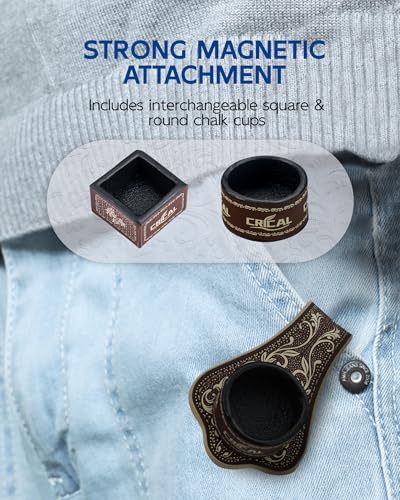 CRICAL Portable Magnetic Pool Chalk Holder Square Chalk Cube Holder Billiard Cue Accessory Gift Idea - color: CL-ChalkHolder Brown White-RS