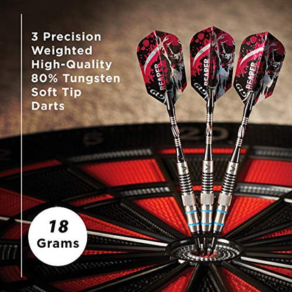 Viper Grim Reaper 80% Tungsten Soft Tip Darts with Storage/Travel Case - size: 18 Grams, style: Medium Knurling