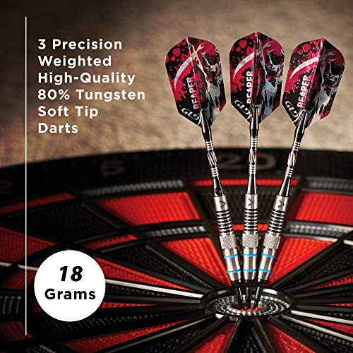 Viper Grim Reaper 80% Tungsten Soft Tip Darts with Storage/Travel Case - size: 18 Grams, style: Medium Knurling