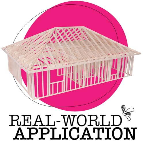Pitsco Education True 1:16 Scale House Framing Kit | Balsa Wood Model Home | Educational Architectural Framing Kit for Blueprint Reading, Construction & STEM Learning | Ages 14+