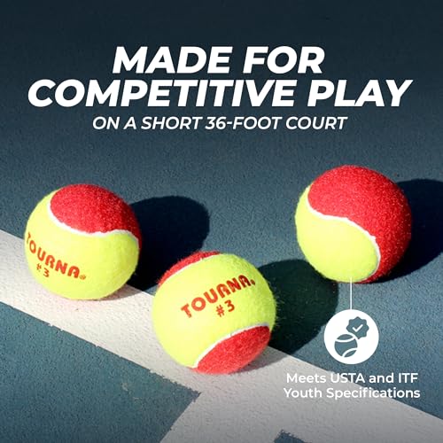 Tourna Low Compression Stage 3 Tennis Ball - style: 18 Pack