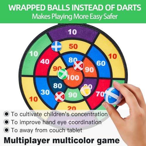 2IN1 Double-Sided Magnetic Dart Board for Kids and Adult.with 12 Magnetic Dart+12Sticky Balls,Safe Dart Game Set for 3-12 Year Old,Fun Family Game Friends Gifts